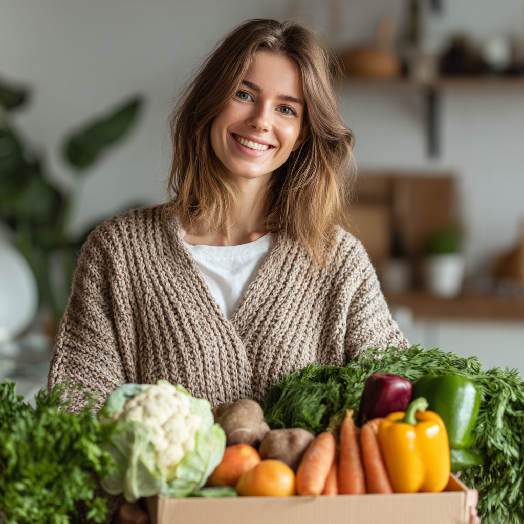 Mosolygós magyar szakértő nő táplálkozási tanácsadás közben